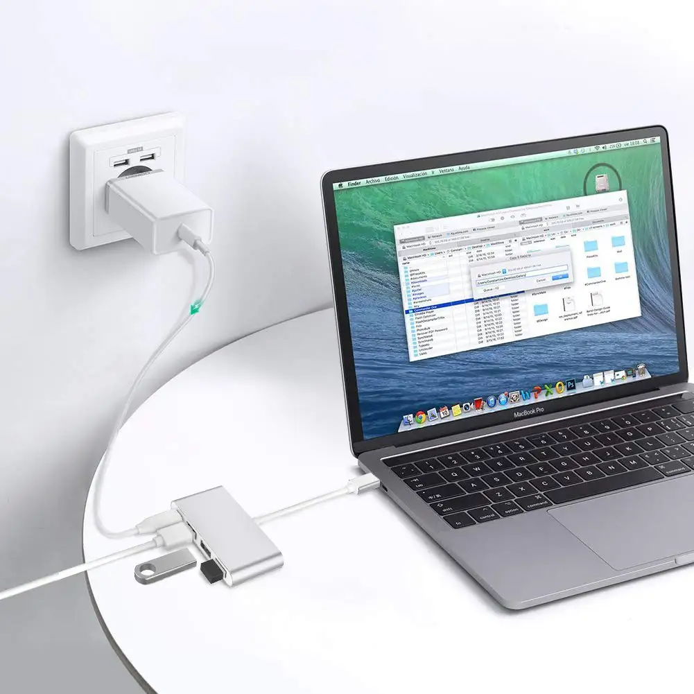Тип C концентратор с USB3.0 двойной USB2.0 USB C женский порт питания многопортовый USB C к USB OTG адаптер данных для Macbook samsung huawei
