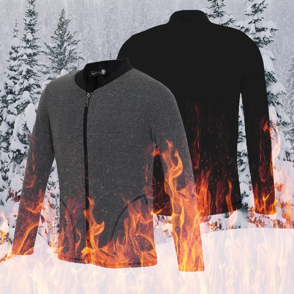 Мужское теплое пальто куртка с длинным рукавом умное термобелье электрическим