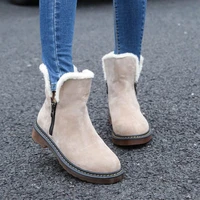 women boots 2021 new fashion high quality leather shoes women snow boots high quality winter warm plush ankle boots women shoes