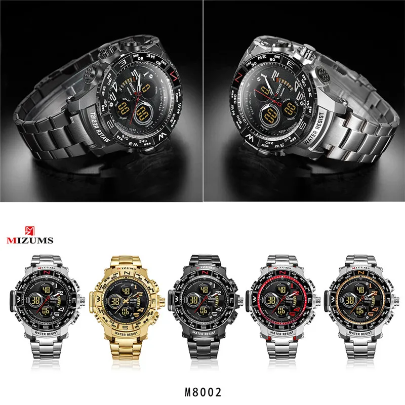 

Relogio Masculino MIZUMS Sports Men Watch Big Dial Military Fashion Luxury Brand Wristwatch Waterproof Digital Gold Male Watch