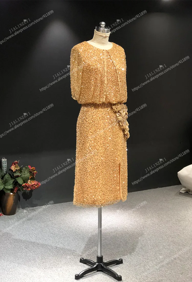 Роскошные коричневые вечерние платья Elie saab Украшенные бусинами с цветами длиной