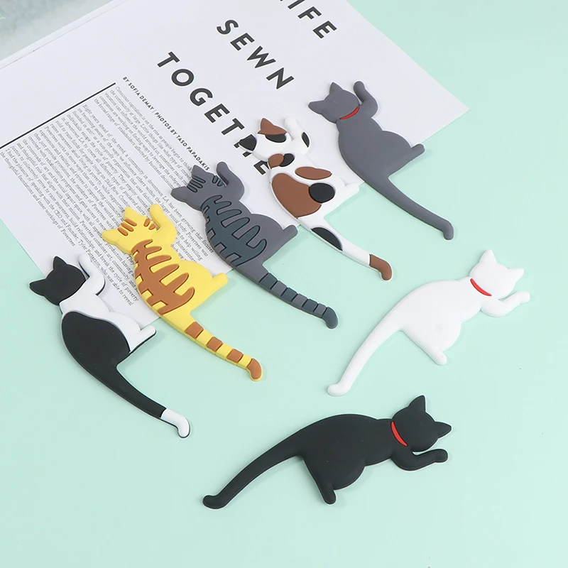 Silicone Cartoon Cat Tail Foldable Hooks Stationery Storage Fridge Magnet Hook | Дом и сад