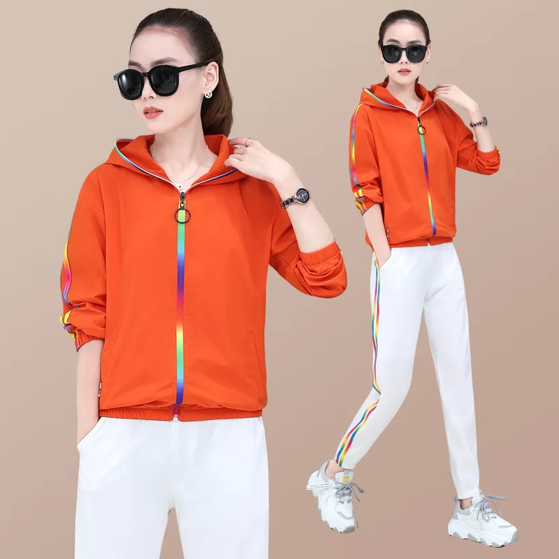 

Женская спортивная одежда, спортивный костюм, свободная куртка с капюшоном для бега, Женский Повседневный комплект для фитнеса и спортзала,...