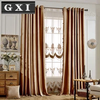 brown beads luxury velvet blackout curtains for living room solid thermal insulated window blind for bedroom