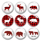 Стеклянные кабошоны ручной работы, с рождественским оленем, Буйволом, в клетку, с плоским основанием, для самостоятельного изготовления ювелирных изделий, фурнитура для аксессуаров