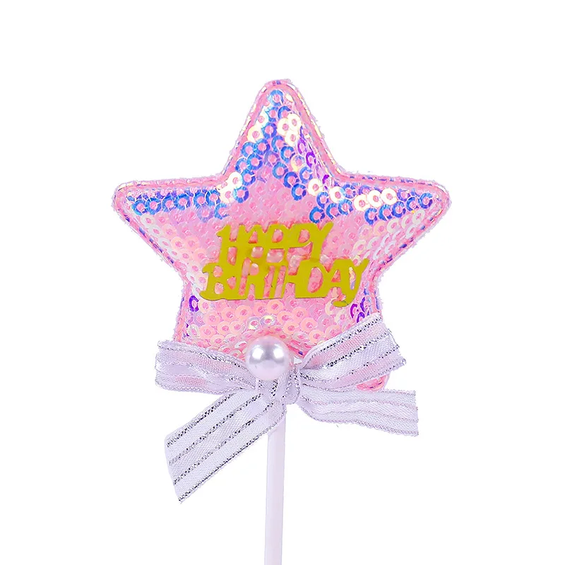 Новинка 2020 Милая блестящая Звезда ручной работы Топпер для кексов товарвечерние