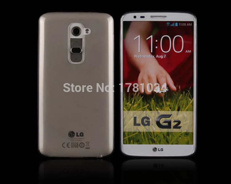 Тонкий мягкий прозрачный чехол из ТПУ для LG G2 D802 защитный задняя крышка |