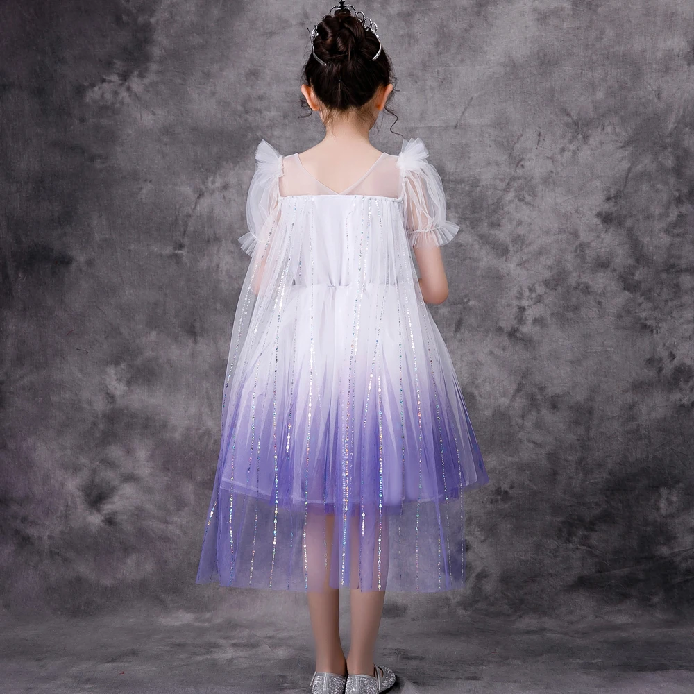 Детское белое танцевальное платье принцессы Эльзы для девочек детские вечерние