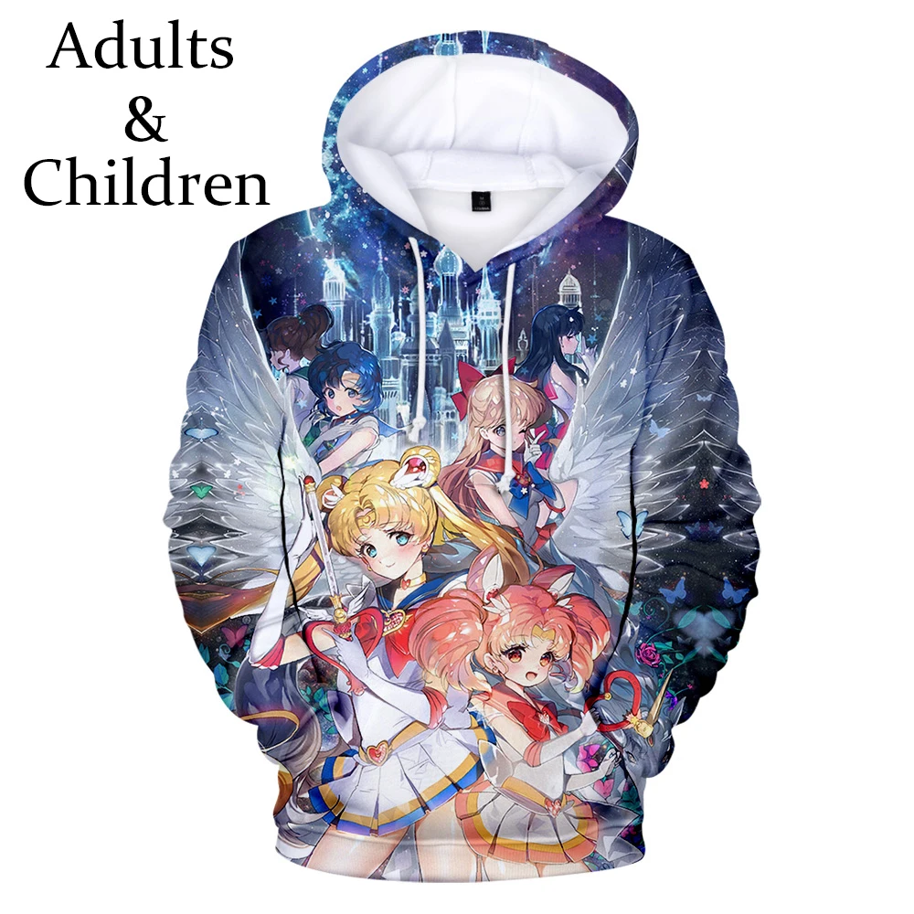 

Sailor Moon 3D Hoodies Men women Fashion Hip Hop Pullover High Quality Kids Hoodies and Sweatshirt boys girls Tops