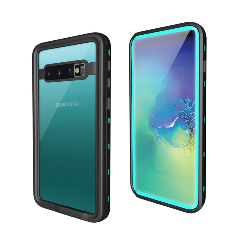 Grass Blue SHELLBOX IP68 Водонепроницаемый чехол для samsung S10 Plus чехол водонепроницаемый полная защита подводный дайвинг противоударный Fundas - Цвет: Grass Blue