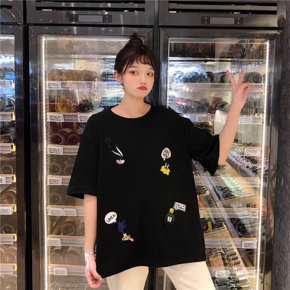 Новинка 2020 женская летняя футболка с коротким рукавом и круглым вырезом Женское