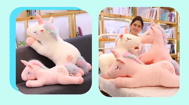 100 см, большой размер, Kawaii, единорог, плюшевые игрушки, 3 вида стилей, чучело, единорог, лошадка с куклой, подушка, мягкие детские подарки, домашний декор