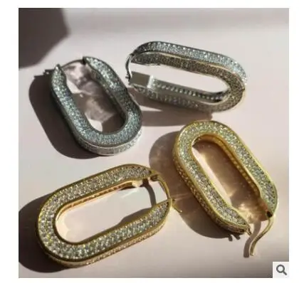 Женские серьги с круглым вырезом стразы весна 2019|Серьги-кольца| |