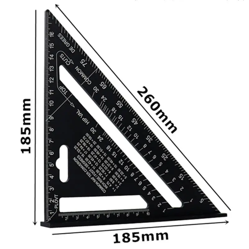 Triangle Ruler 7inch Aluminum Alloy Angle Protractor Speed Metric Square Measuring for building Framing Tools Gauges | Инструменты