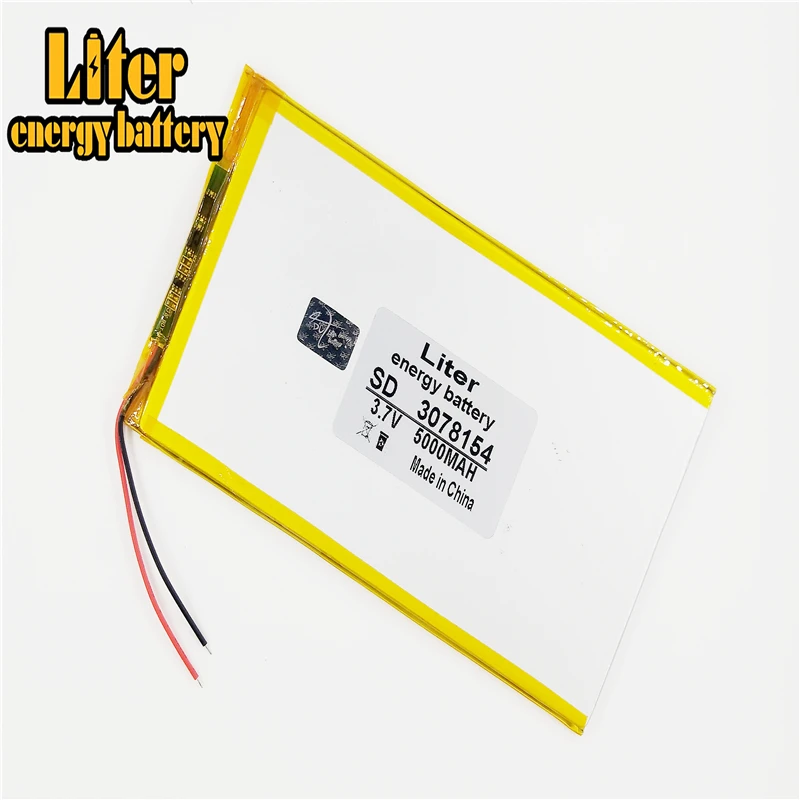 best battery brand 3078154 3.7V 5000mAH 3080150 Li-ion Tablet pc battery For 7,8,9 inch tablet PC Polymer lithiumion Batter