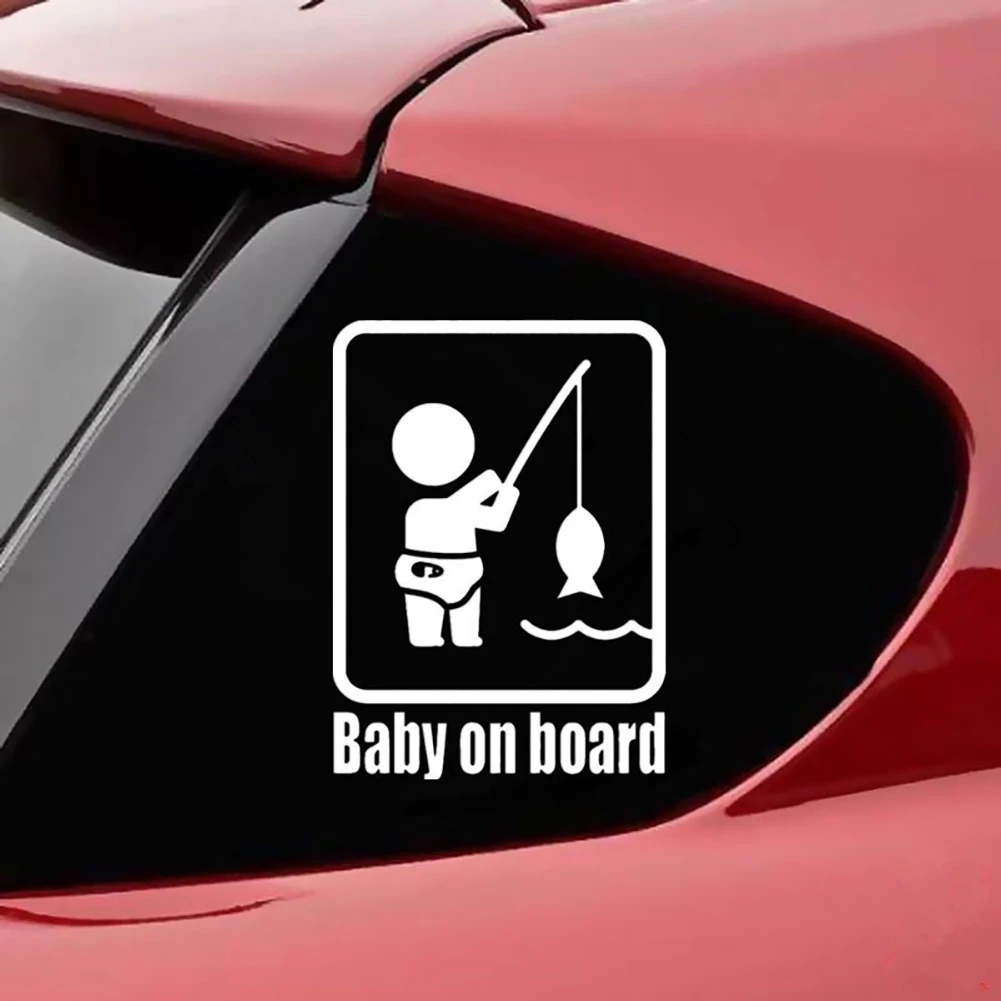 50% HOT SALES Funny Fishing Baby on Board Car Vehicle Reflective Decals Sticker Decoration | Автомобили и мотоциклы