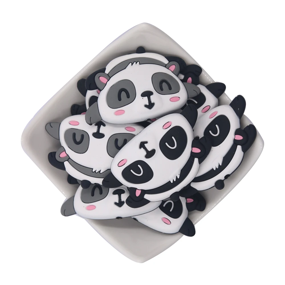 

Бусины силиконовые в виде панды для ожерелья, 5 шт.