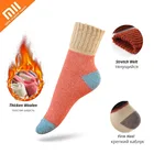 Xiao Mi 5 пар Женская обувь на осень и зиму, носки высокого качества в винтажном стиле; В мозаичном стиле; Из кроликовой шерсти носки плотные теплые хлопковые носки с рисунком