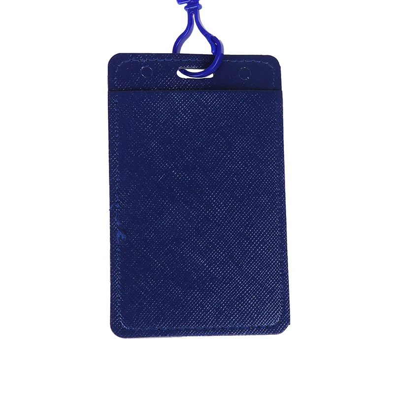 

Leather Id Holders Case PU Business Badge Card Holder with Necklace Lanyard customize print company&office supplies