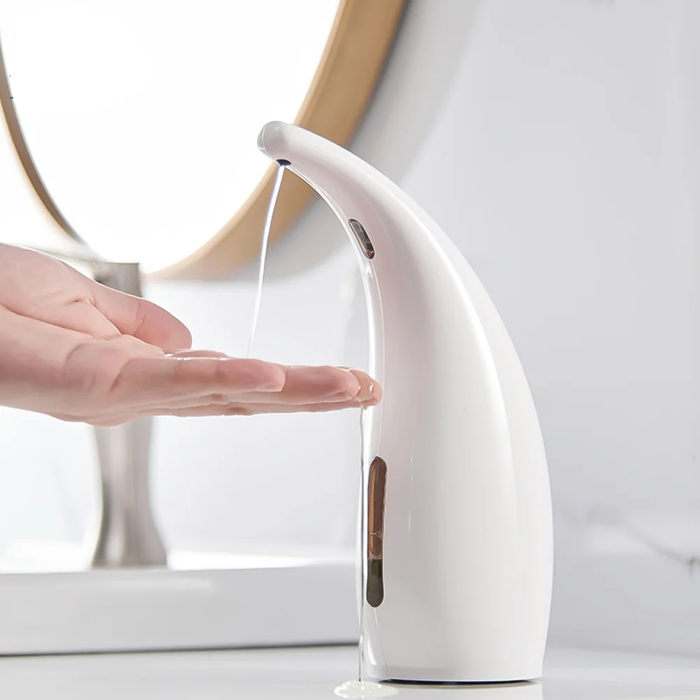 

White Soap dispenser Touchless Automatic ABS Soap Dispenser Motion Sensor Hand Free Dish Soap for Kitchen and Bathroom without B