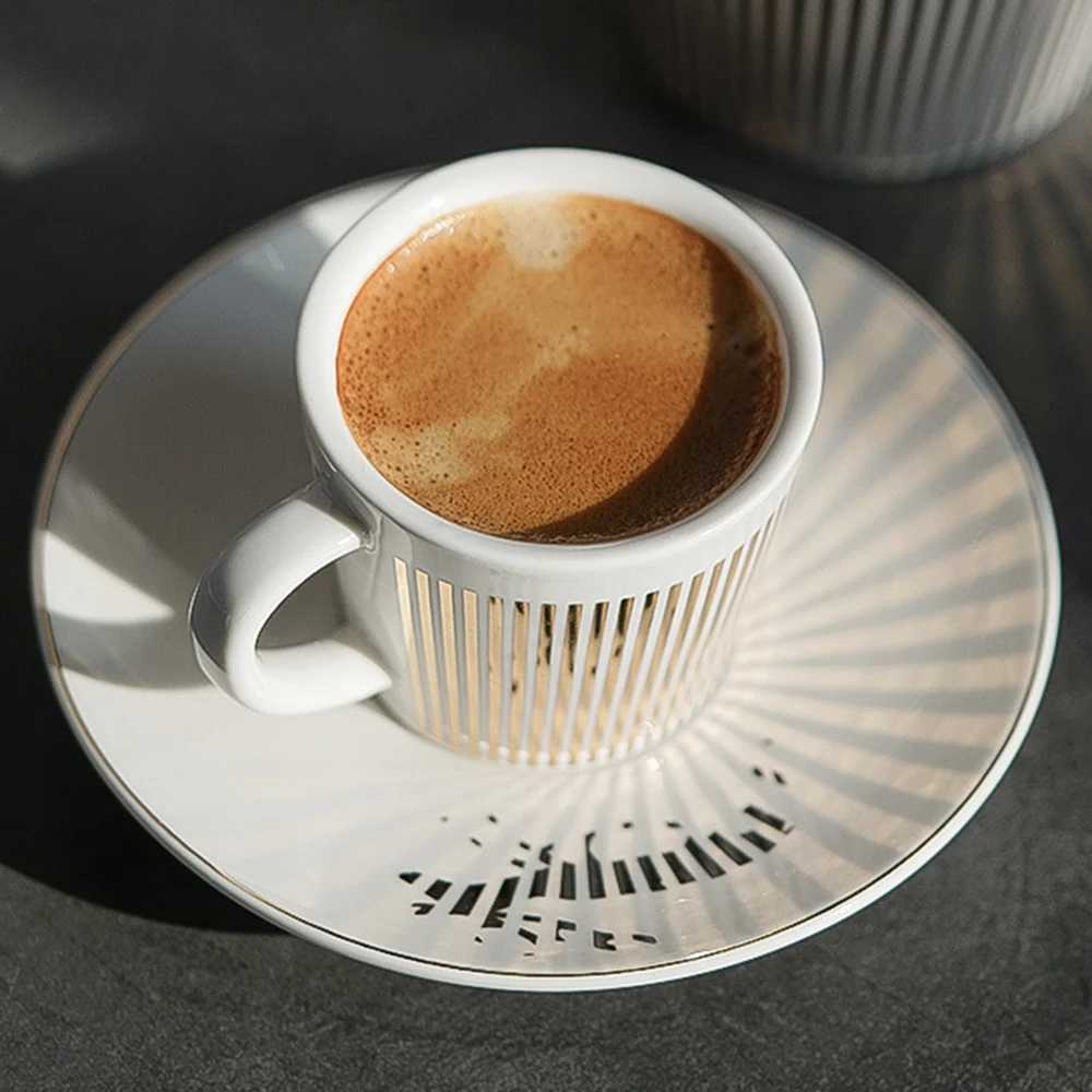 Creative Leopard Anamorphic Cup Mirror Dynamic Reflection Zebra Ceramic Mug Luycho Coffee Tea Set With Coaster 90ml/225ml | Дом и сад