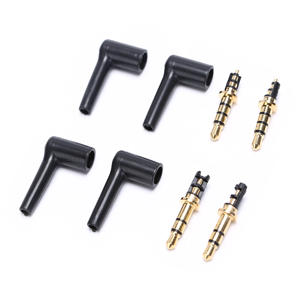 

2pcs/lot 3.5 Gold Plated 90 Degrees Black Audio Plugs Jack Adaptor Connector 3.5mm stereo headset plug jack 3 4 pole