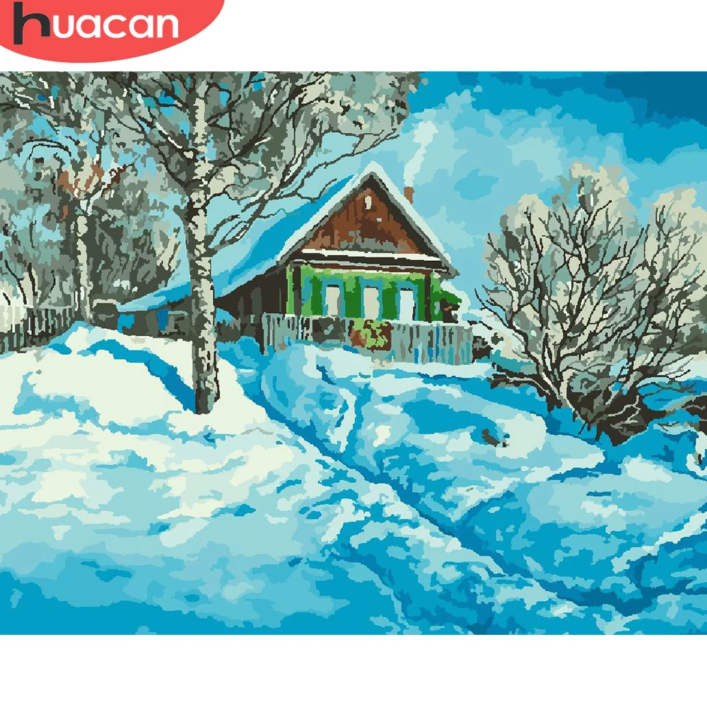 

HUACAN Paint By Number Winter Drawing On Canvas HandPainted Painting Art Gift DIY Pictures By Number Snow Kits Home Decor