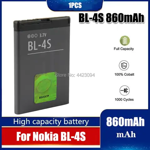 Оригинальный аккумулятор для телефона Nokia 2680 slide 3600 slide 3710 fold 7020 7100 Supernova 7610 Supernova 860 мАч, 1 шт.