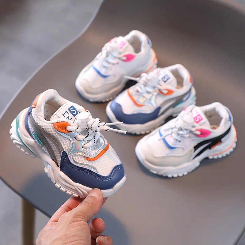 

Girls Shoes Spring and Autumn Sneakers 2021 New Childrens Soft-soled Mesh Boys Sports Shoes Running Shoes Fashion Breathable