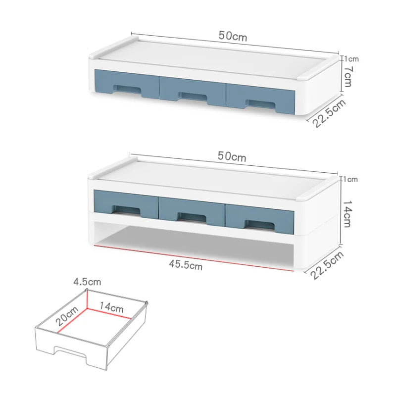 

Desk Computer Organizer Box Home Monitor Desktop Storage Rack Stationery Pen Storage Drawer Office Accessories Organizer Shelf