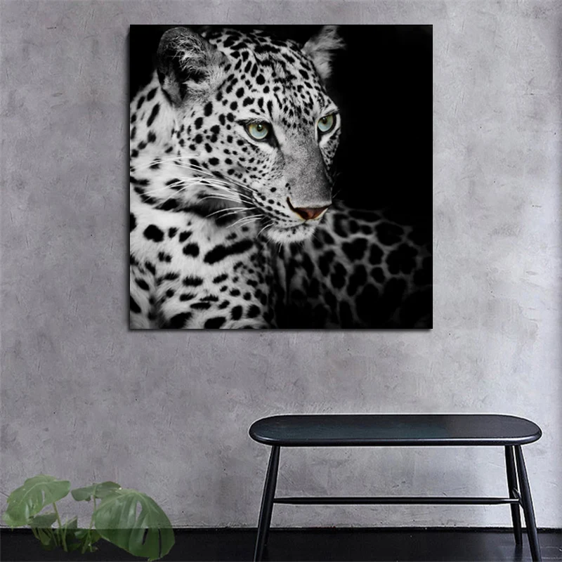 Современная Картина на холсте леопард тигр животные Куадрос черные белые