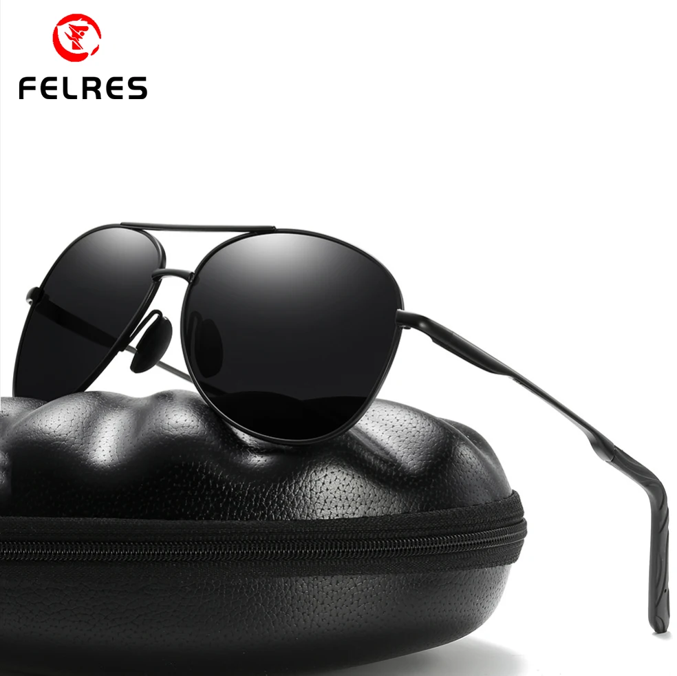 

FELRES Metal Frame Polarized Sport Sunglasses For Men Brand Design Outdoor Driving Fishing Anti-glare UV400 Glasses 8013