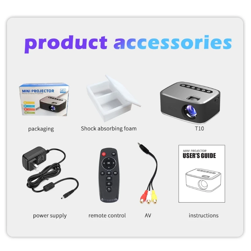 

T20 Mini Projector 320*240 Pixels Supports 1080P USB Mini Beamer Home Media Player Video Projector Kids Gift