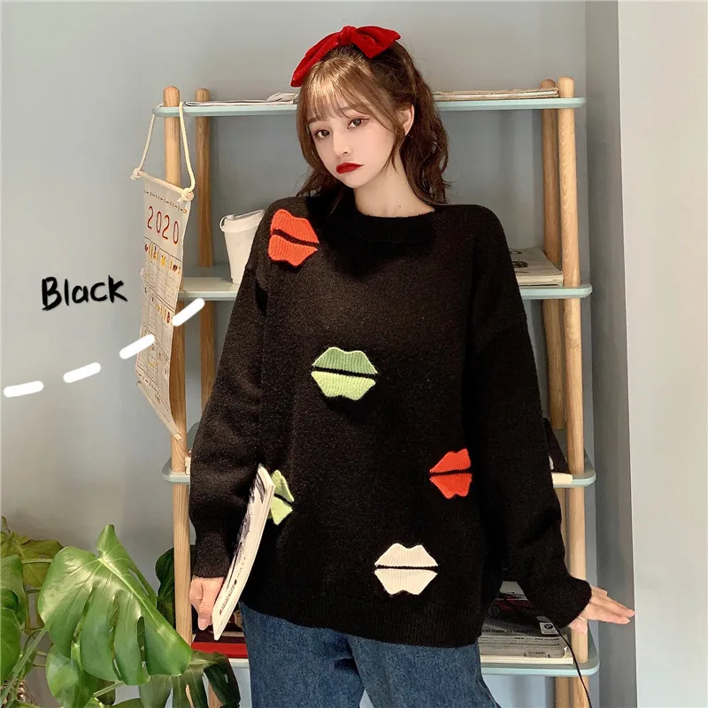 

Пуловер женский трикотажный с длинным рукавом и круглым вырезом