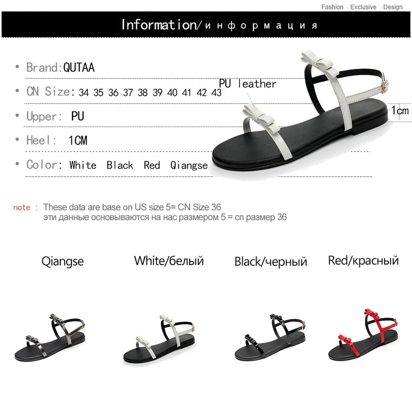 Женские босоножки из искусственной кожи QUTAA черные на низком устойчивом каблуке