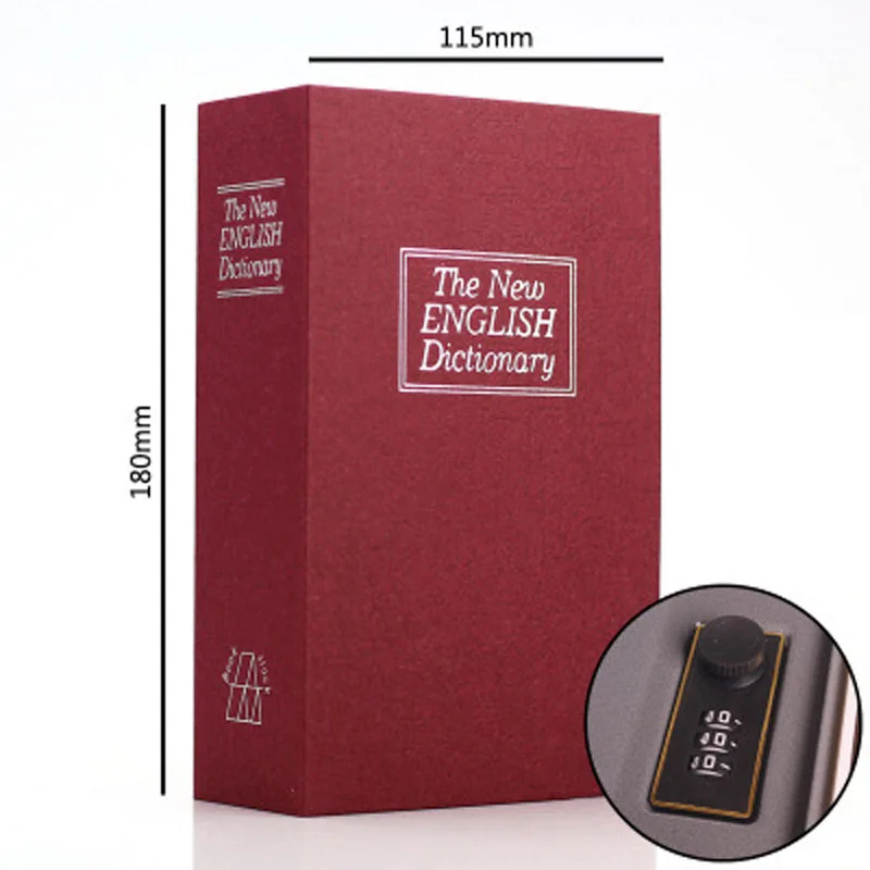 English Dictionary Safe Book Bank Shaped Piggy Bank Metal Coin Bank Money Box Figurines Saving Money Home Decor Gift For Kids