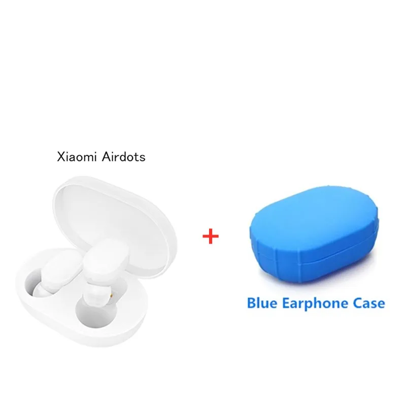 add blue case Оригинальные наушники Xiaomi TWS AirDots Bluetooth 5,0, молодежная версия, стерео Беспроводная гарнитура с микрофоном, наушники-вкладыши, зарядная коробка - Цвет: add blue case
