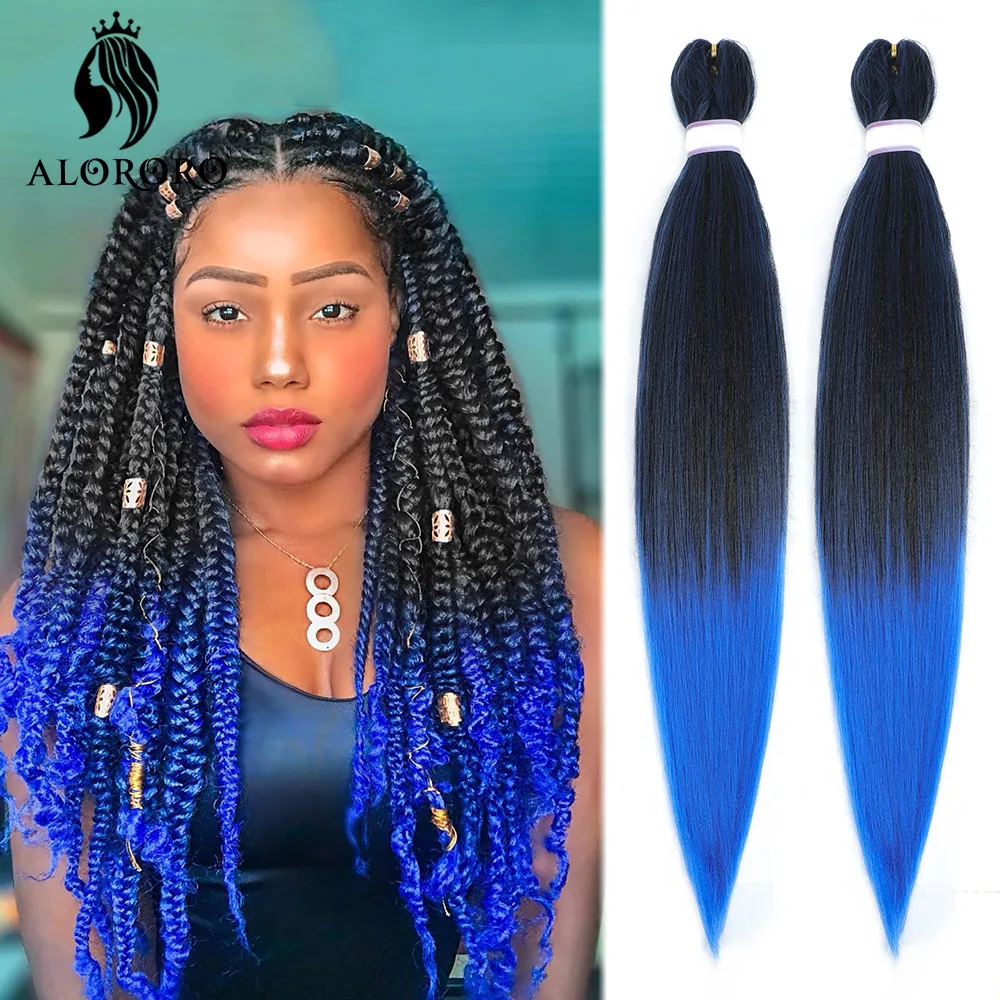 

Alororo Black Blue Ombre Braiding Hair 30 Inch Synthetic Hair Extension for Braids Afro Profession Jumbo Braid Hair Wholesale