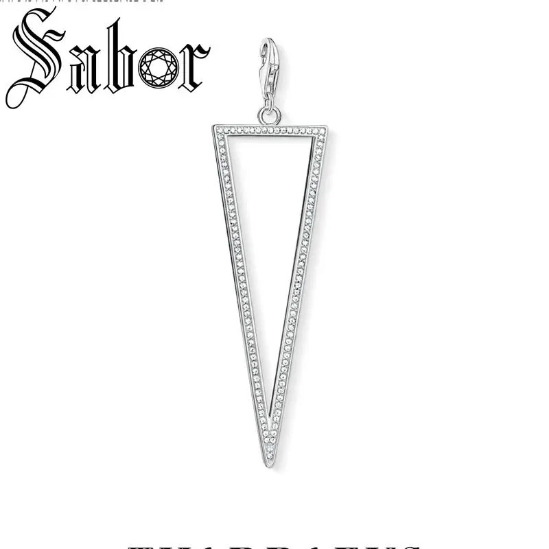 Подвеска треугольная с белым фианитом модные ювелирные изделия стильное