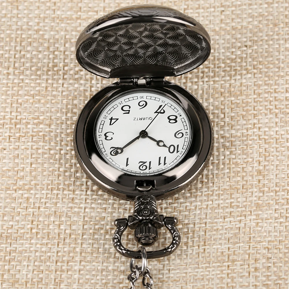 

New Red Dead Theme Quartz Pocket Watch Arabic Number Steampunk Clock Pendant Necklace Chain Watches Best Gifts Reloj De Bolsillo