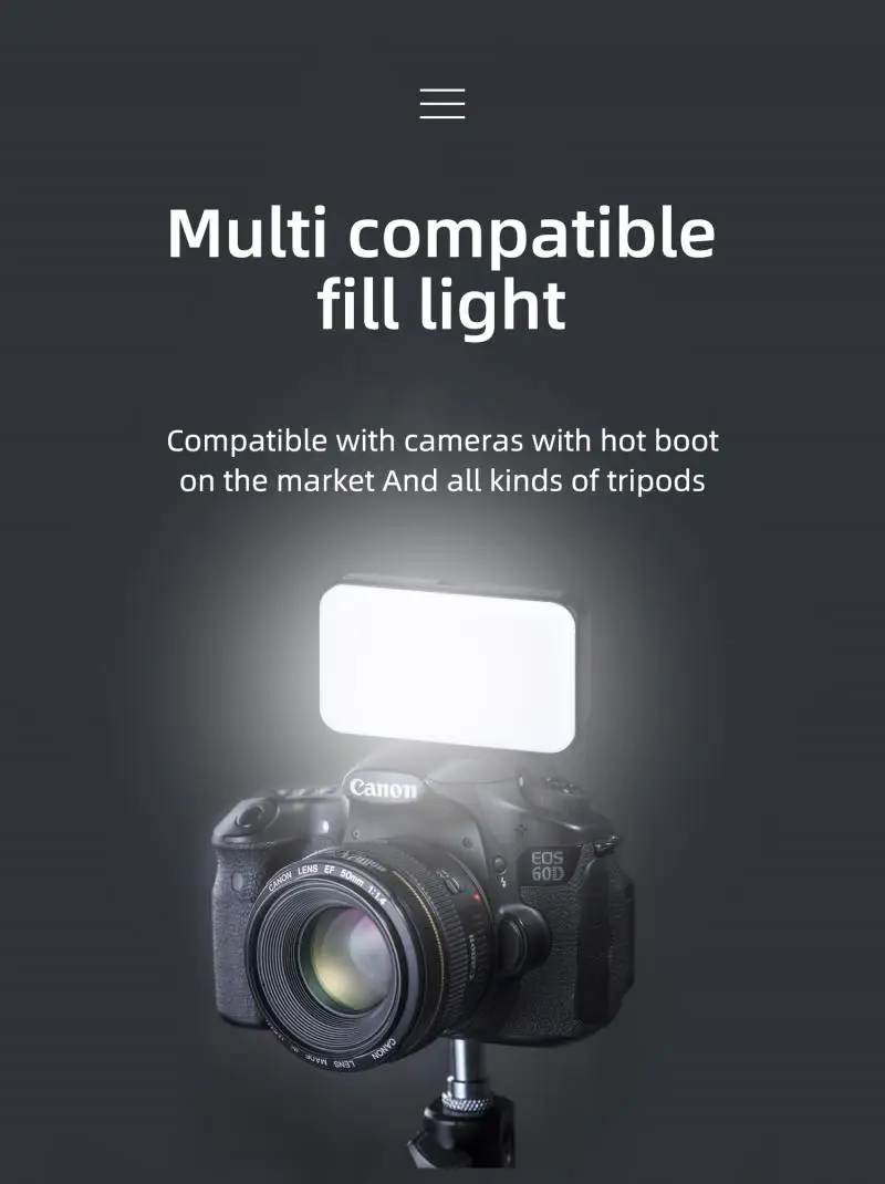 

Multifunctional LY-01 Outdoor Photo Portable Photography Light Camera Fill Light Live 3200K-6500K Adjustable Beautification Lamp