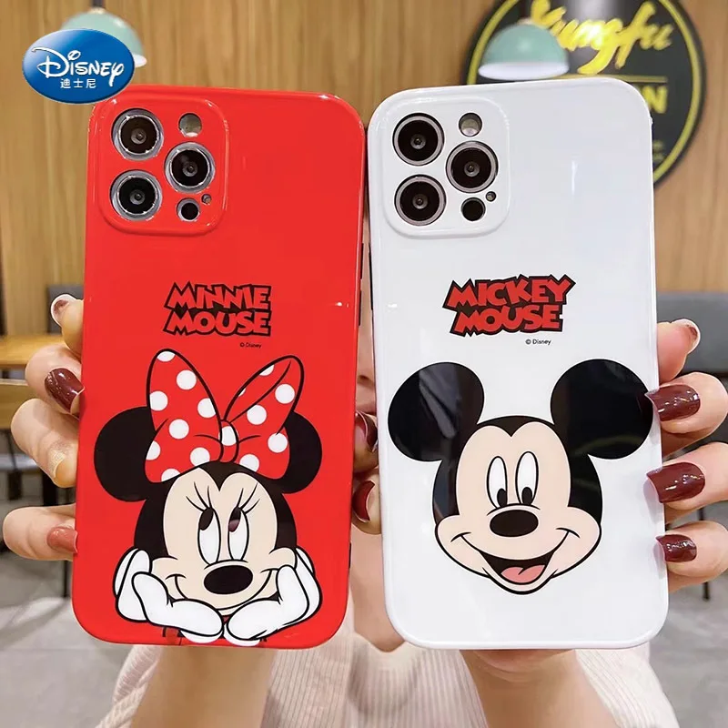

2021 Fashion Mickey Minnie mobile phone case For iphone 12 12Pro Max 7 8 Plus XR X XS Max 11 11Pro Max soft IMD back cover