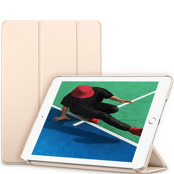 Gold ESR чехол для iPad Air 1 Air 2 9,7 крышка отделения для резинового масла мягкая искусственная кожа ультра тонкий черный синий розовый умный чехол для iPad 9,7 - Цвет: Gold