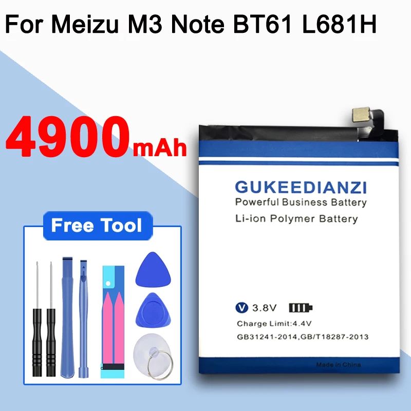 4900 мАч Высокая батарея BA621/BA612/BT15/BT61/BT68 для Meizu Note 5 M5 Note/M5 5S M5s/M3 M3s/M3 Note L681H M681H аккумулятор для телефона