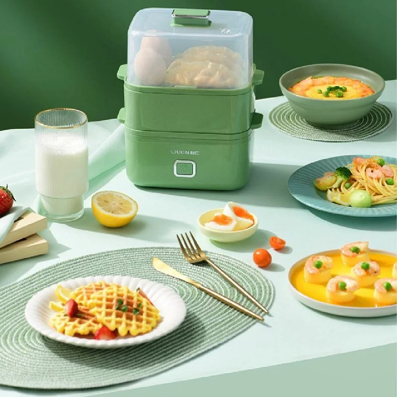 

0.8L Doublelayer Egg Steamer Household Multifunctional Egg Cooker Heating Mini Breakfast Machine 220V