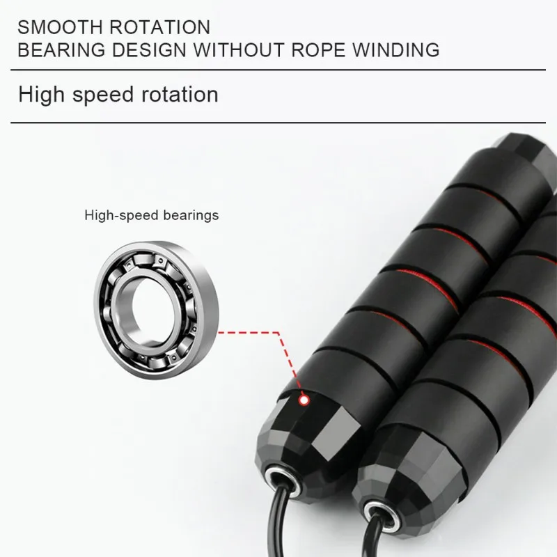 

Weight-bearing Fitness Steel Wire Bearing Skipping Rope Black Green Tangle-Free Rapid Speed Jumping Rope Cable With Ball Bearing