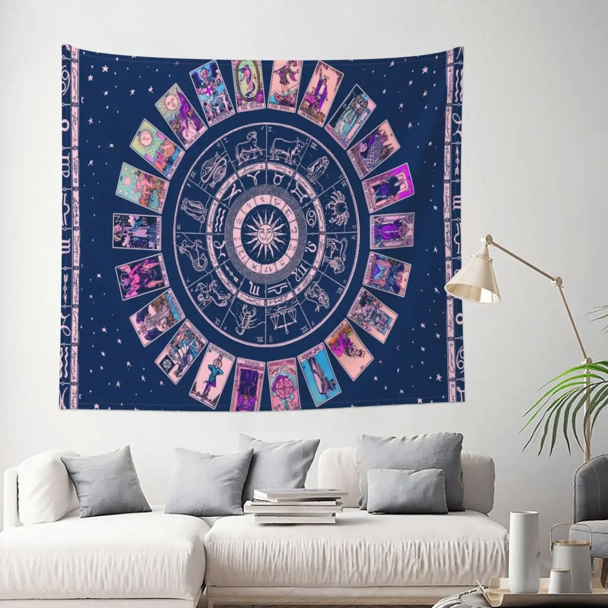 

Tapestry Pastel Goth Zodiac Astrology Chart Witchcraft Tarot Magic Decor Wall Room Home Decoration Hanging Living room Kawaii