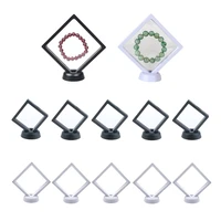10 pcs 3d floating frame display holder coin display stand for challenge coins jewelry antique medal blackwhite 7x7cm