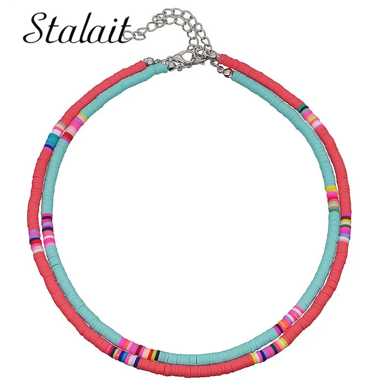 Новинка чокер мягкое керамическое ожерелье на шею цветное пляжное богемное