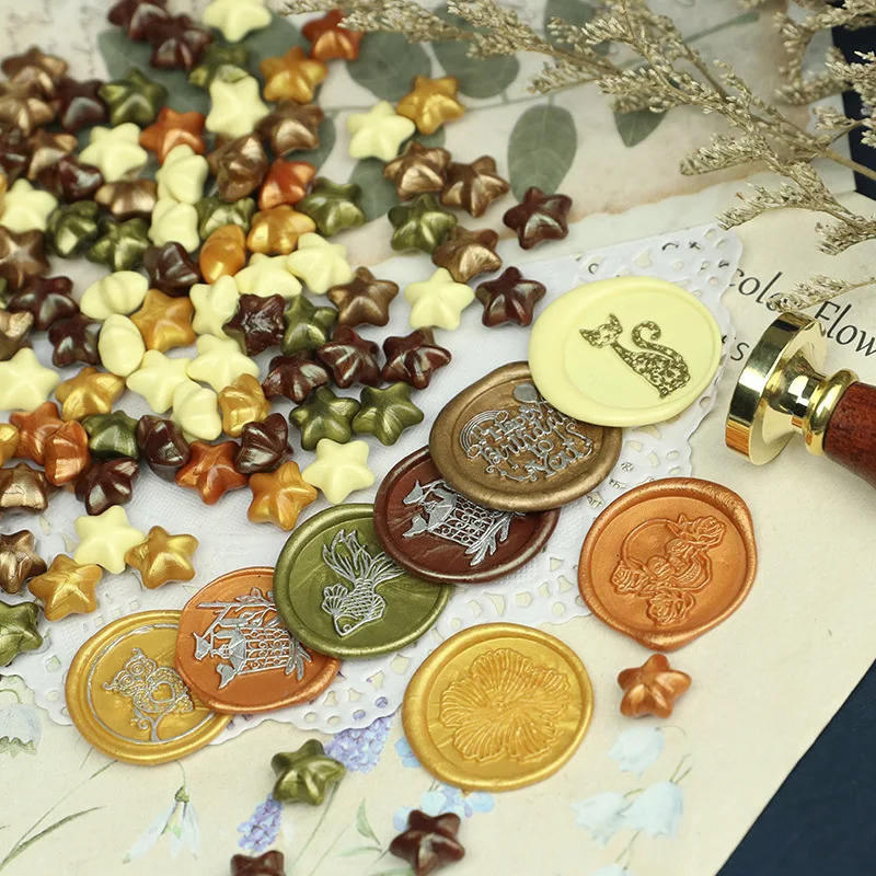 

Lucky Star Fire Lacquer Wax Granules Mixed Color Fire Lacquer Seal Sealing Wax Sealing Wax Granules 500G Pack about 900 Capsules